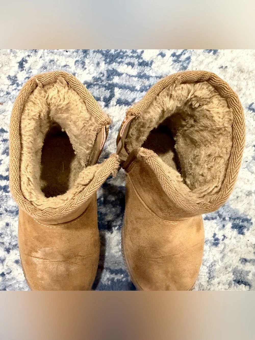 Cat & Jack Tan Faux-Suede Kids Booties with Plush Lining